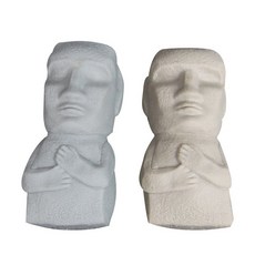 스트레스 해소 인면 석재 모아이 석상 불안 감성 오피스 말랑 스퀴시 볼, 프리 사이즈, 회색 가방 하나  노란색 가방 하나