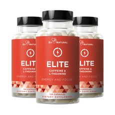 EU NATURAL 咖啡因+茶胺酸膠囊, 3個, 120粒