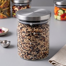 모아르 내열유리 원형 캐니스터 밀폐용기, 800ml, 1개