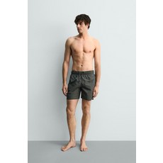 ZARA GEOMETRIC PRINT LONG SWIM SHORTS - Greys 8574/453/111