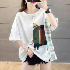 엘레스 여성티셔츠 여성반팔티 루즈핏 반팔 티셔츠