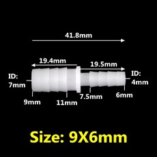 3 50pcs 2 4 9mm 12mm 파고다 정원 펌프 공기 호스 수족관 PE 탱크 물 직접 관개 커넥터 어댑터 플라스틱, 9X6mm PE