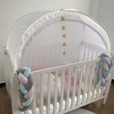 【美國亞馬遜尺寸】嬰兒兒童自動彈開式免安裝防摔摺疊蒙古包蚊帳, 1個, 白色:70*130*140cm