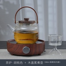 다도 인덕션 하이라이트 전기 1구 차 티워머, 1L 이상, 차 버너/호두+나무뚜껑 주전자