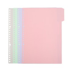 活頁紙 活頁本 20孔 26孔 B5 A5活頁夾 活頁夾 筆記本 記事本 手帳 學生 辦公室 文具 星星小舖, 1個, B5 馬卡龍色分隔頁 (4張), 馬卡龍色