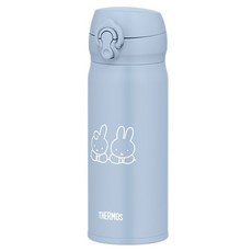 THERMOS 膳魔師 真空斷熱不鏽鋼便攜式一鍵式保溫保冷隨行杯 JNL-406B, 灰藍色, 1個, 400ml