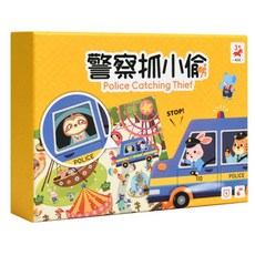 警察抓小偷 圖形匹配遊戲 益智玩具 思維訓練 注意力訓練 雙人對戰 反應力訓練數學教學 視覺追蹤 匹配訓練 親子互動, Multicolor, 1個