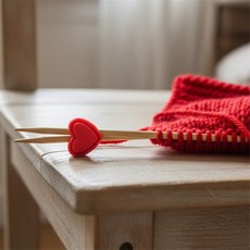 소담해 대바늘 마개 5P 뜨개용품, 블루