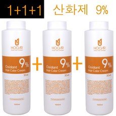 1+1+1(3개)구성~ 후아르 옥시던트 헤어 칼라 크림 9% 산화제 1000ml 산화제1리터 / 9프로산화제 염색1제와혼합사용 탈색제와혼합사용 염색2제/정품, 3개, 1L