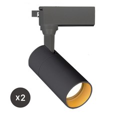 라인라이팅 LED 샤인 원통 COB 스포트 레일조명 블랙 30W, 2개, 전구(노란빛)
