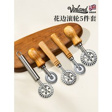 전문가용 파스타 커터 스테인레스 라비올리 베이킹 커터 롤러 이중 휠, 1개, O_430강 테두리 롤러 5개 세트