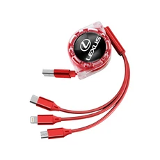 자동차 인테리어 3 In 1 고속 충전기 USB 데이터 케이블 액세서리 Lexus LS RZ IS350 CT200h GX460 LX570, 02 A-Red