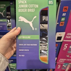 푸마 주니어 팬티 남아 면 드로즈 사각 5매 세트 코스트코