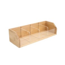 대나무 수납함티백 커피 티백용 칸막이 사무실가정 조리대용 나무 데스크 정리함, 1개, 1. A