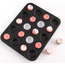 (烘焙廚房)Chefmade學廚WK9752黑色迷你20連瑪芬模蛋糕模乳酪球瑪芬杯子蛋糕乳酪蛋糕馬芬蛋糕烤盤wk9752, 1個