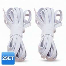 모브드 짱짱한 납작 바지 고무줄 밴드 11mm x 5M 세트, 2개, 화이트