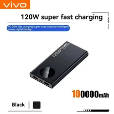 VIVO 120W 500000mAh 대용량 전원 은행 iPhone 용 초고속 충전 보조베터리 휴대용 배터리 Samsung XIAOMI, 06 Black 100000mAh