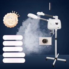 헤어 스팀기 온열 보습 피부 스티머 더블헤드 스팀 안면, 이중관 온냉 분사 조절가능, 기본 색상