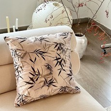 中古風沙發靠枕復古家用抱枕牀頭牀上靠枕靠墊飄窗靠背含芯可拆洗, 08_竹香嫋嫋綠【親膚柔軟 雙面印花】