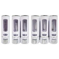 蝴蝶衛浴 壁掛式給皂罐400ml 按壓出液洗手乳沐浴乳適用, 1個, (白-雙罐)鑽牆螺絲, B廊4
