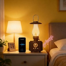 HomeBeyond Vintage Kerosene Table Lamp Bedside Night Light with Bluetooth Speaker Rechargeable L, HomeBeyond Vintage Kerosene Ta