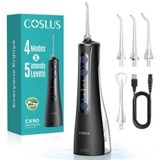 COSLUS 코슬루스 휴대용 구강세정기 IPX7 급방수, 검정색, C50