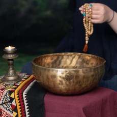 巨匠工廠 滿月缽高含銅純手工尼泊爾銅磬銅缽缽盂瑜伽音梵音 缽碗擺件, 1個, 尼泊爾純手工滿月缽,太陽 21-22cm 純手工缽5A級