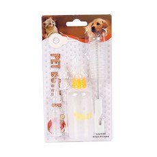 寵物奶瓶餵食器四件套 幼犬幼貓餵食組, 1個, 黃色60ml
