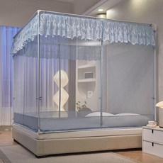 美辰 家用蚊帳 三開門 蒙古包式 附風扇杆, 美辰灰色T型開門送風扇杆,1.2米牀適合1.2*2.0米牀