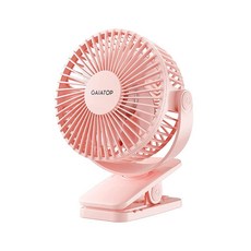 Gaiatop 휴대용 클립 온 팬 배터리 작동 작고 강력한 3단계 속도 조용한 360° 회전 USB 충전식 미니 개인용 냉각 책상 테이블 홈 오피스 유모차 캠핑 여성 선물, 핑크