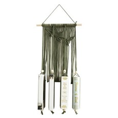 보헤미안 스타일 태피스트리 벽 장식 책을 잡는 짠 태피스트리 벽 예술 침실을위한 수제 홈 장식, 녹색