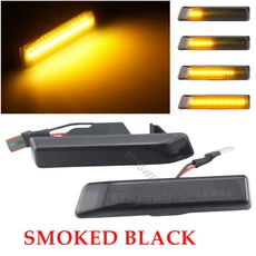 티에이치 BMW E36 1996-1998 X5 E53 1999-2006 용 2X 다이나믹 LED 사이드 마커 라이트 흐르는 표시등 방향, 02 Smoked black