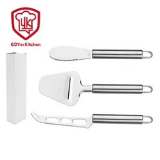 不鏽鋼芝士刨 黃油刀 家用奶酪切套裝工具 廚房餐廳用乳酪芝士切刀, 1個, 3件套芝士刀