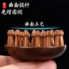 檀木按摩梳頭皮按摩經絡梳頭部按摩器 光滑圓潤曲面設計, 1個, 真檀木 是塑料假一罰十  ,頭部按摩 火柴頭28梳 一個