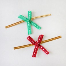 D16 크리스마스 리본타이(초록)10개 all+12675Bp