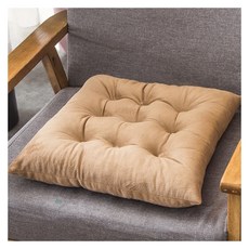 의자 방석 메모리폼 방석 두꺼운 방석 4 개의 두꺼운 패딩 쿠션 세트 넥타이와 의자 좌석 패드 세트 사각형 격자 라인 의자 패드 식당 의자 정원 주방 사무실 학교 40x40cm에, Beige