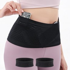 홀리데이 360도 분리수납 고탄력 러닝벨트 1+1, 블랙M사이즈(허리24~30인치), 2개