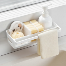 신큐몰 1초 뚝딱 다용도 무타공 수세미 거치대, 1개, 화이트 × 1개