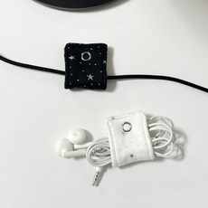 별 이어폰 줄감개 선정리 줄이어폰 홀더, 화이트