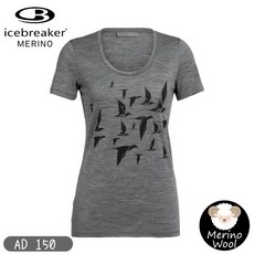 Icebreaker 女 Tech Lite U領短袖上衣 AD150 魚貫雁行