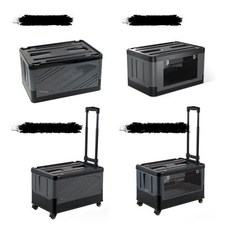 야외 캠핑 자동차 접이식 트롤리 보관함 피크닉 장바구니 케이스, [S 시리즈] 블랙