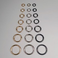 키링 재료 마크라메 가죽 O링 오픈형 공예 원터치 고리 열쇠 부자재 오링 가방, O링 티타늄_내경 25mm, 1개