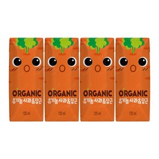 어린이집 키카 어린이 주스 오가닉유기농 크니125ml 4팩, 125ml, 1개