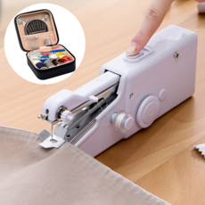 아시쥬 셀프옷수선 가정용 핸드 미싱기 미니 재봉틀 반짇고리세트, 핑크A, 2026-ASJ-0402