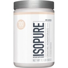 Isopure 100% Pure Creatine Monohydrate Powder Sugar Free Unflavored 5g Creatine Monohydrate Per, 분말, 1개, 500g