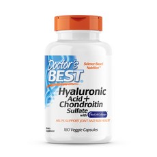 Doctor's BEST 玻尿酸 + 軟骨素硫酸鹽素食膠囊, 1個, 180錠