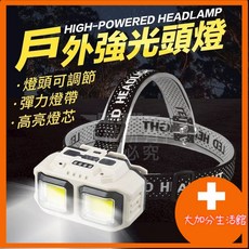 戶外強光頭燈 LED高亮燈芯 角度可調 USB充電, 1個