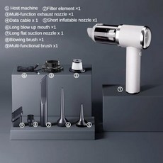 LEIBOO 휴대용 미니 무선 핸드헬드 자동차 진공 청소기 강력한 청소 기계 가전 제품, 2)White