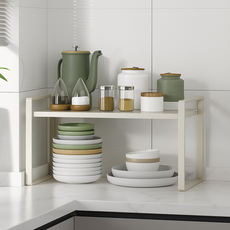 다용도 길이조절 접시 그릇 조미료 보관 정리 선반, 1개