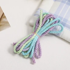 3M/lot 3.5mm 그라데이션 컬러 3가닥 면 로프 의류 봉제 홈 장식 DIY 수제 공예 액세서리 제작용, 01 빠른  Mainland, 07 04